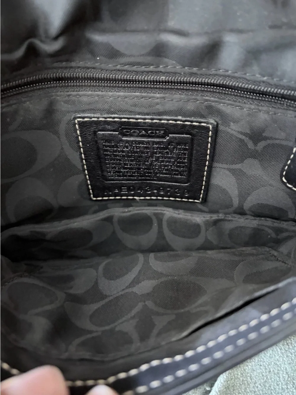 Vintage Coach Black Leather Shoulder Bag with Silver Buckle